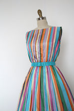 Load image into Gallery viewer, vintage 1960s rainbow stripe dress