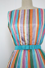 Load image into Gallery viewer, vintage 1960s rainbow stripe dress