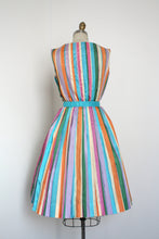 Load image into Gallery viewer, vintage 1960s rainbow stripe dress