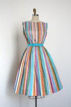Load image into Gallery viewer, vintage 1960s rainbow stripe dress