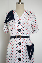 Load image into Gallery viewer, vintage 1940s polka dot dress