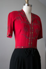 Load image into Gallery viewer, vintage 1940s studded evening gown