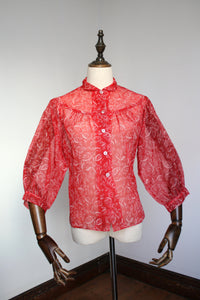 vintage 1950s sheer blouse {L}