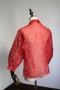 vintage 1950s sheer blouse {L}