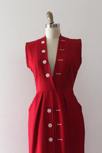 Load image into Gallery viewer, vintage 1950s red sportswear dress