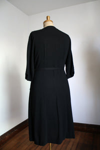 vintage 1940s black rayon dress {1X}