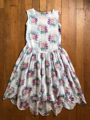 vintage 1920s rose print dress