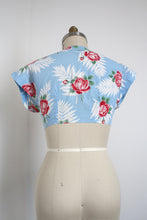 Load image into Gallery viewer, vintage 1940s rose print tie top