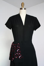 Load image into Gallery viewer, vintage 1940s black sequin dress {s}