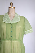 Load image into Gallery viewer, vintage 1950s green sheer dress {1X}