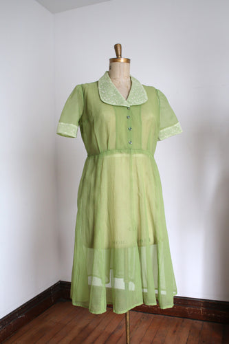 vintage 1950s green sheer dress {1X}
