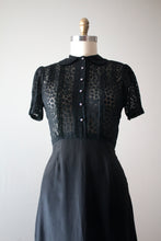 Load image into Gallery viewer, vintage 1930s black hearts dress