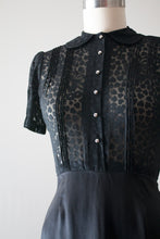 Load image into Gallery viewer, vintage 1930s black hearts dress