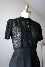 Load image into Gallery viewer, vintage 1930s black hearts dress