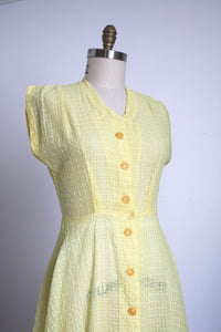 vintage 1950s sheer yellow dress {M}