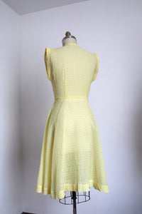 vintage 1950s sheer yellow dress {M}
