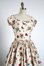 Load image into Gallery viewer, vintage 1950s Surf N' Sand silk Hawaiian dress