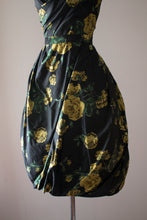 Load image into Gallery viewer, RARE vintage 1960s silk bubble hem floral dress