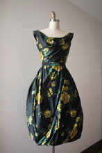 Load image into Gallery viewer, RARE vintage 1960s silk bubble hem floral dress