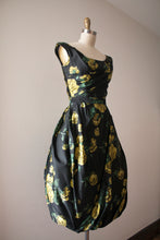 Load image into Gallery viewer, RARE vintage 1960s silk bubble hem floral dress