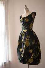 Load image into Gallery viewer, RARE vintage 1960s silk bubble hem floral dress