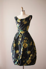 Load image into Gallery viewer, RARE vintage 1960s silk bubble hem floral dress