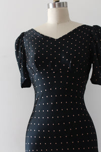 MARKED DOWN vintage 1930s silk polka dot gown