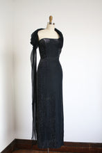 Load image into Gallery viewer, vintage 1950s silver Lurex evening dress {xs}