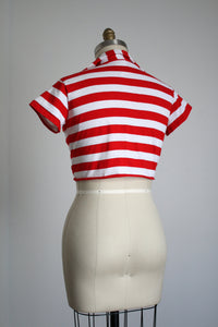 MARKED DOWN vintage 1970s striped crop top {M/L}