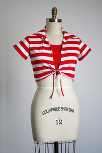 MARKED DOWN vintage 1970s striped crop top {M/L}