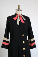 Load image into Gallery viewer, vintage 1940s studded crepe dress