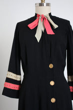 Load image into Gallery viewer, vintage 1940s studded crepe dress