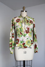 Load image into Gallery viewer, vintage 1940s floral long sleeve blouse {L}