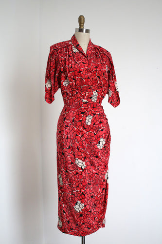 MARKED DOWN vintage 1940s silk novelty Tall Ship dress {s}