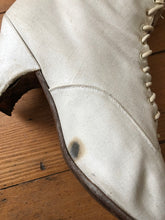Load image into Gallery viewer, Antique Victorian white canvas boots 1890s boots