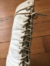 Load image into Gallery viewer, Antique Victorian white canvas boots 1890s boots