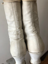 Load image into Gallery viewer, Antique Victorian white canvas boots 1890s boots