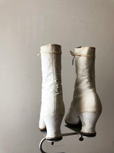 Load image into Gallery viewer, Antique Victorian white canvas boots 1890s boots
