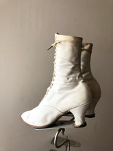 Load image into Gallery viewer, Antique Victorian white canvas boots 1890s boots