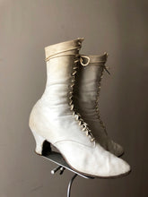 Load image into Gallery viewer, Antique Victorian white canvas boots 1890s boots