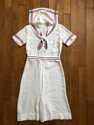 vintage 1930s nautical linen dress