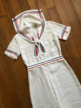 Load image into Gallery viewer, vintage 1930s nautical linen dress