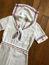 Load image into Gallery viewer, vintage 1930s nautical linen dress