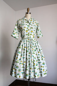 vintage 1950s nautical shirtwaist dress {xs}