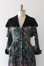 Load image into Gallery viewer, vintage 1940s novelty tree print rayon dress