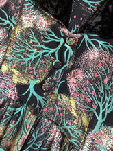 Load image into Gallery viewer, vintage 1940s novelty tree print rayon dress