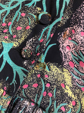 Load image into Gallery viewer, vintage 1940s novelty tree print rayon dress