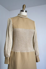Load image into Gallery viewer, vintage 1960s gold dress {xs}