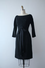 Load image into Gallery viewer, CLEARANCE vintage 1950s black wool wiggle dress