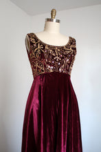 Load image into Gallery viewer, vintage 1960s velvet gown {m}
